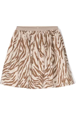Zhoe & Tobiah Girls Printed Skirts - Tiger-print cotton skirt