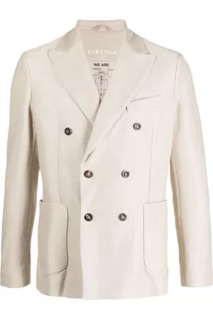 Circolo Men Blazers - Double-breasted linen blazer