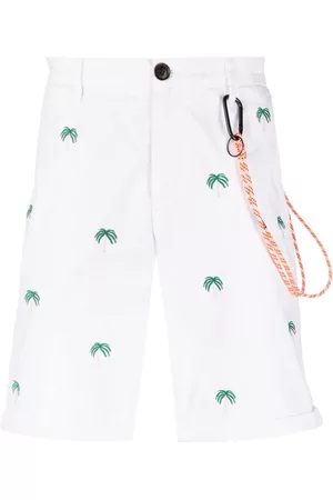 sun68 Men Bermudas - Palm-tree embroidered Bermuda shorts