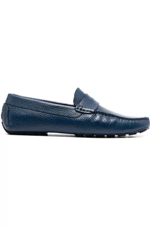 Pollini Men Loafers - Embossed-logo leather loafers