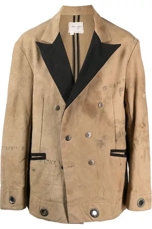 GREG LAUREN Stamp-print double-breasted coat