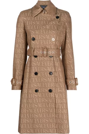 VERSACE Women Trench Coats - Allover-jacquard trench coat