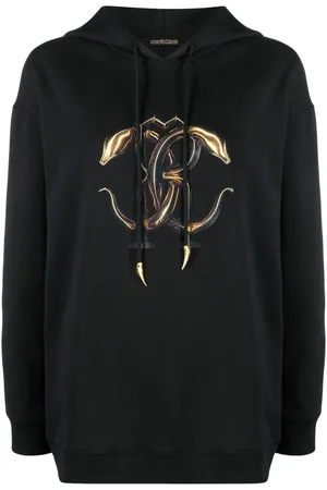 Roberto Cavalli Monogram-print drawstring hoodie