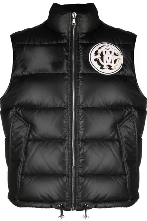 Roberto Cavalli Men Gilets - Padded monogram-patch gilet