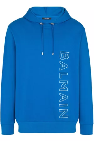 Balmain Embossed-logo drawstring hoodie