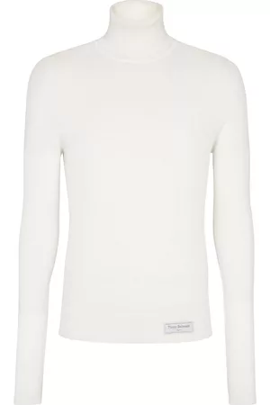 Balmain Logo-patch ribbed-knit jumper