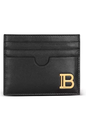 Balmain Women Wallets - Logo-plaque leather card holder
