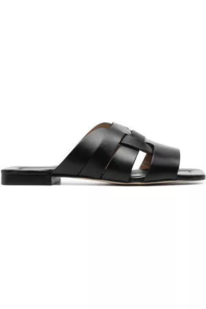 Pollini Women Sandals - Square-toe caged leather sandals