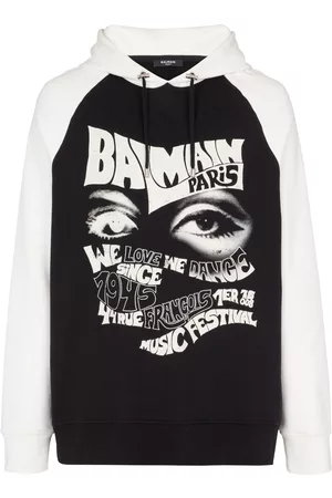 Balmain Festival-print drawstring hoodie