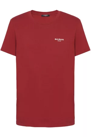 Balmain Flocked-logo organic cotton T-shirt