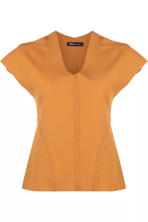 Uma Raquel Davidowicz Contrast-stitching V-neck top