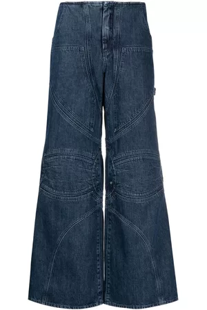 OFF-WHITE Women Bootcut & Flares - Motorcycle wide-leg jeans