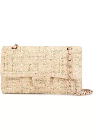 CHANEL 2006 tweed double flap shoulder bag