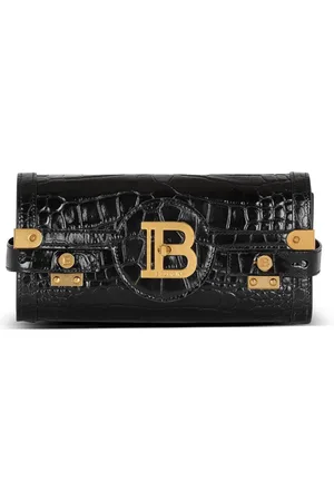 Balmain Gold-plaque crocodile mini bag