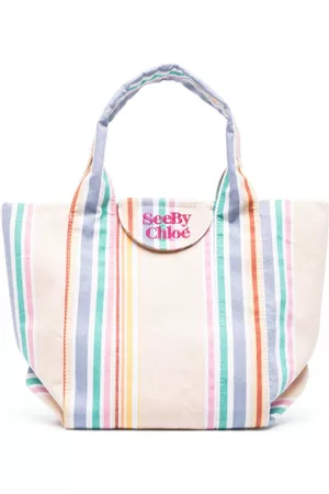 See by Chloé Laetizia striped cotton tote bag