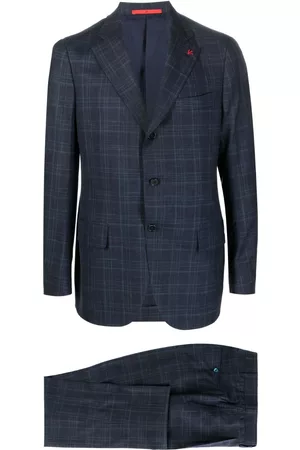 ISAIA Check-pattern single-breasted blazer