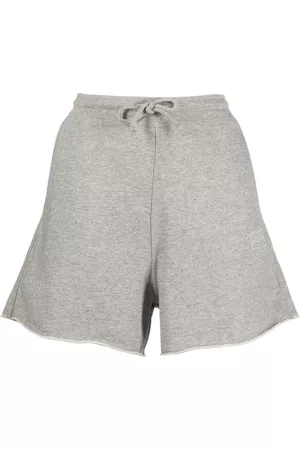 Ganni Embroidered-logo drawstring shorts