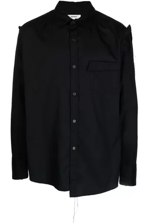 Sulvam Asymmetric distressed drop-shoulder shirt