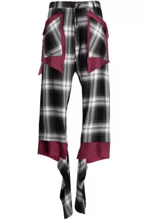Sulvam Check-print asymmetric trousers