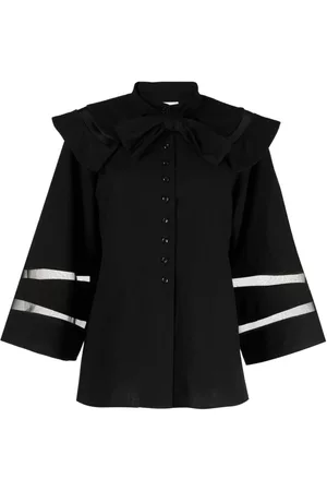 Muller Of Yoshiokubo Removable collar bell-sleeve shirt
