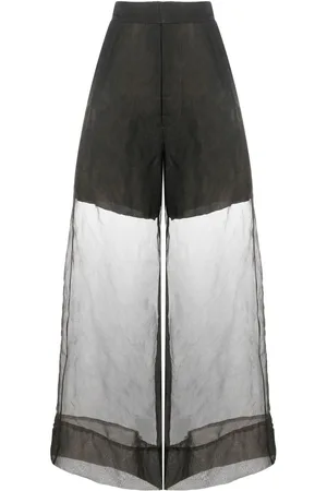 UMA WANG Layered sheer-design silk trousers