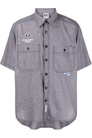 A Bathing Ape Logo-embroidered short-sleeve shirt