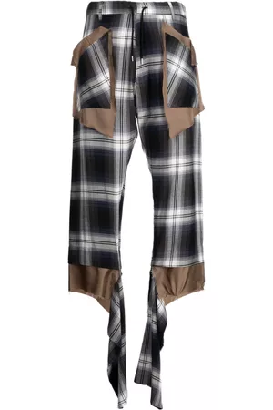 Sulvam Check-print asymmetric trousers