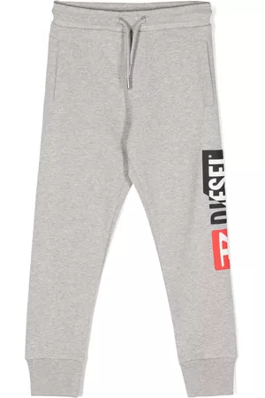 Diesel Boys Trousers - Logo-print cotton track pants