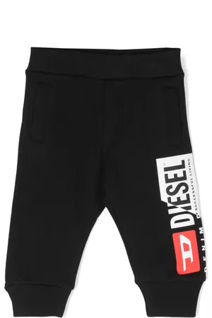 Diesel Boys Trousers - Logo-print cotton track pants