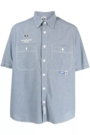 A Bathing Ape Logo-embroidered short-sleeve shirt