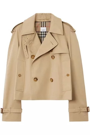 Burberry Women Trench Coats - Double-breasted cotton trench coat