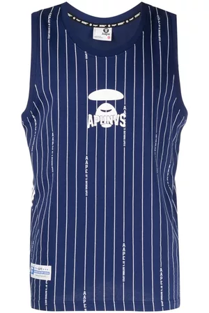 AAPE BY A BATHING APE Men Tank Tops - Logo-print striped cotton tank