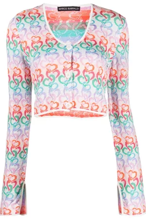 Marco Rambaldi Hearts-pattern cropped cardigan
