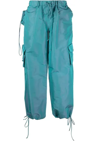 LAQUAN SMITH Low-rise iridescent cargo pants