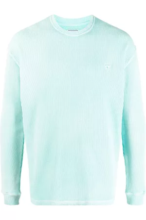 Guess Men Jumpers - Logo-patch waffle-knit jumper