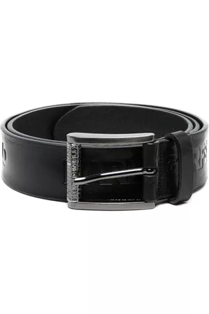 Karl Lagerfeld Men Belts - Embossed-logo leather belt