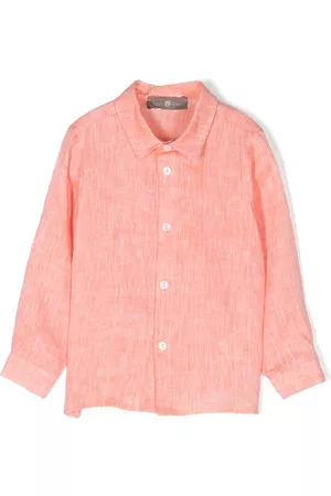 LITTLE BEAR Button-fastening linen shirt