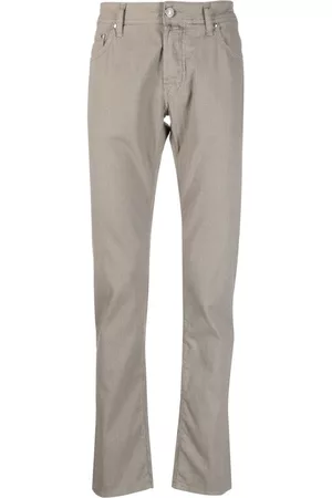 Jacob Cohen Men Pants - Embroidered-logo straight-leg trousers