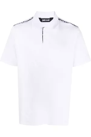 Roberto Cavalli Men Polo Shirts - Animal-print piqué polo shirt