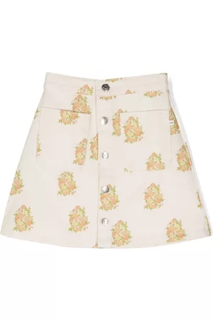 The New Society Girls Printed Skirts - Floral-print cotton miniskirt