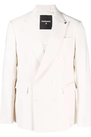 Patrizia Pepe Men Blazers - Double-breasted twill blazer