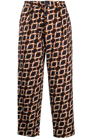 PIERRE-LOUIS MASCIA Geometric-print straight trousers