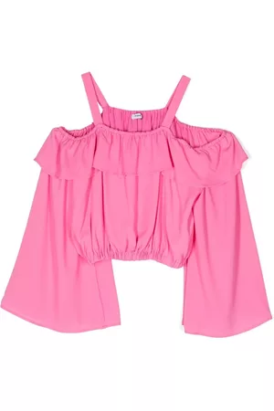Pinko Kids Girls Blouses - Cold-shoulder long-sleeved blouse