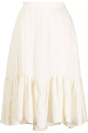 B+AB Crinkled-finish peplum skirt