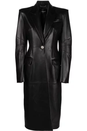 VERSACE Women Trench Coats - Leather trench coat