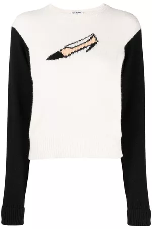 CHANEL 1995 shoe-motif cashmere jumper
