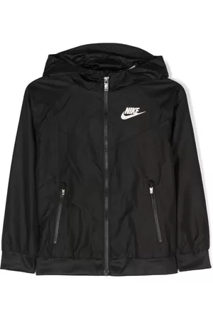 Nike Boys Bomber Jackets - Swooh logo-print hooded jacket