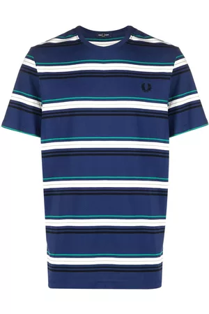 Fred Perry Men Short Sleeve - Logo-embroidered striped cotton T-shirt