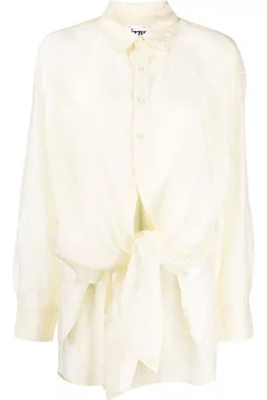 Izzue Crinkled-finish tie-fastening shirt