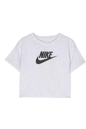 Nike Girls Short Sleeve - Logo-print cropped T-shirt